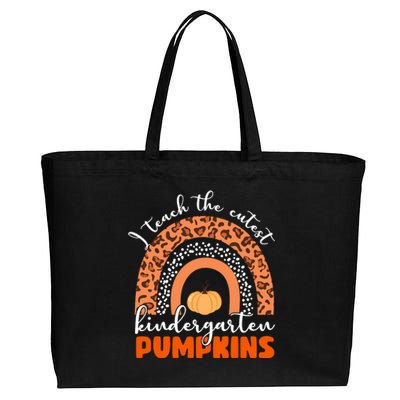 I Teach The Cutest Kindergarten Pumpkins Cotton Canvas Jumbo Tote