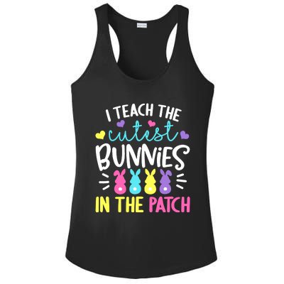 I Teach The Cutest Bunnies In The Patch Easter Teacher Cute Ladies PosiCharge Competitor Racerback Tank