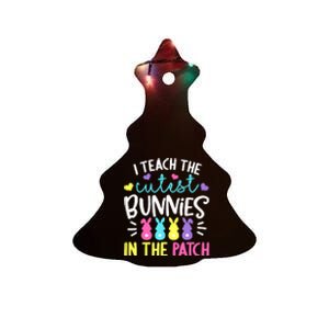 I Teach The Cutest Bunnies In The Patch Easter Teacher Cute Ceramic Tree Ornament