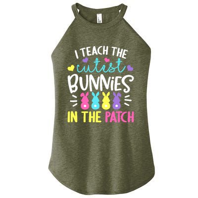 I Teach The Cutest Bunnies In The Patch Easter Teacher Cute Women's Perfect Tri Rocker Tank