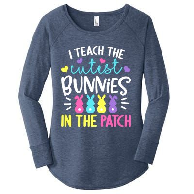 I Teach The Cutest Bunnies In The Patch Easter Teacher Cute Women's Perfect Tri Tunic Long Sleeve Shirt