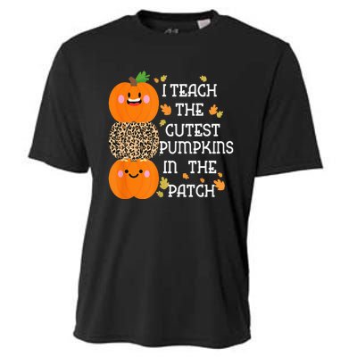 I Teach The Cutest Pumpkins In The Patch Leopard For Teacher Cooling Performance Crew T-Shirt