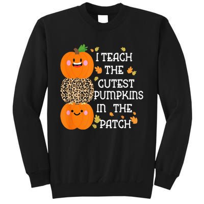 I Teach The Cutest Pumpkins In The Patch Leopard For Teacher Sweatshirt