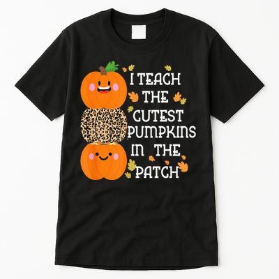 I Teach The Cutest Pumpkins In The Patch Leopard For Teacher Tall T-Shirt