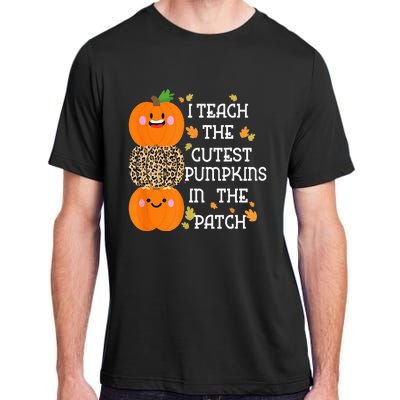 I Teach The Cutest Pumpkins In The Patch Leopard For Teacher Adult ChromaSoft Performance T-Shirt