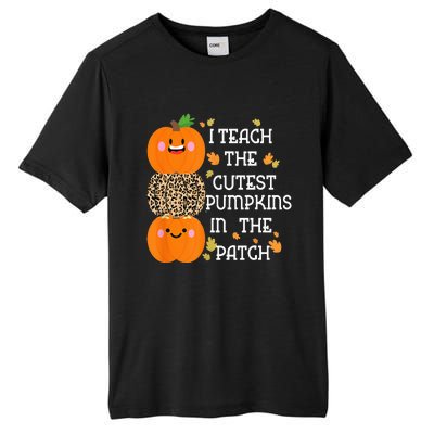 I Teach The Cutest Pumpkins In The Patch Leopard For Teacher Tall Fusion ChromaSoft Performance T-Shirt