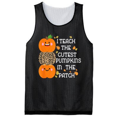 I Teach The Cutest Pumpkins In The Patch Leopard For Teacher Mesh Reversible Basketball Jersey Tank