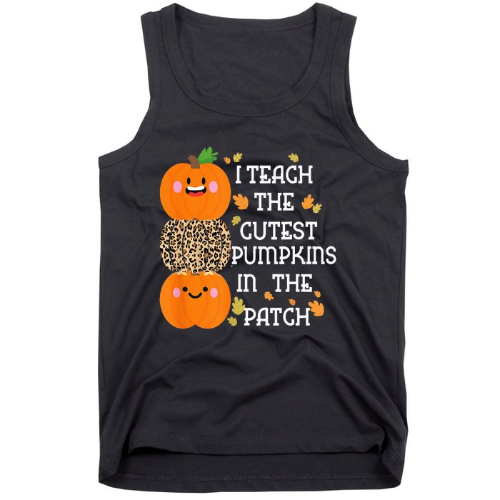 I Teach The Cutest Pumpkins In The Patch Leopard For Teacher Tank Top