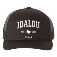 Idalou Texas Tx Vintage Athletic Black Sports Yupoong Adult 5-Panel Trucker Hat