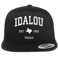 Idalou Texas Tx Vintage Athletic Black Sports Flat Bill Trucker Hat