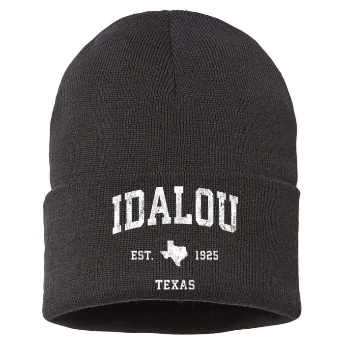 Idalou Texas Tx Vintage Athletic Black Sports Sustainable Knit Beanie