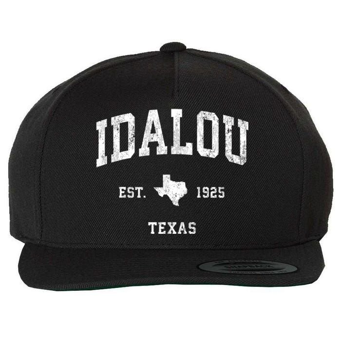 Idalou Texas Tx Vintage Athletic Black Sports Wool Snapback Cap