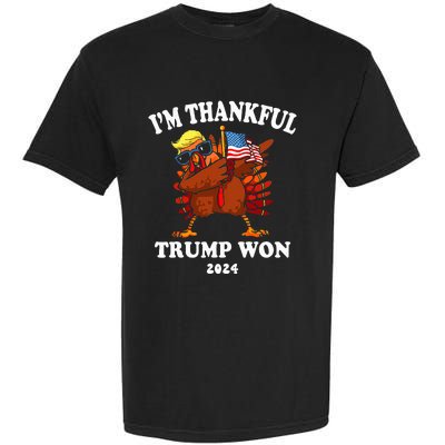 IM Thankful Trump Won Thanksgiving Trump Autumn Turkey 2024 Garment-Dyed Heavyweight T-Shirt