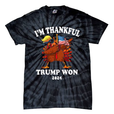 IM Thankful Trump Won Thanksgiving Trump Autumn Turkey 2024 Tie-Dye T-Shirt