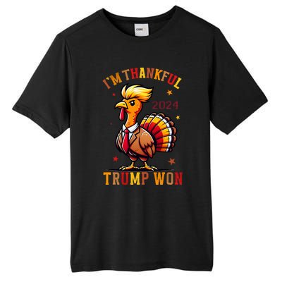 IM Thankful Trump Won 2024 Took American Back Thanksgiving Tall Fusion ChromaSoft Performance T-Shirt