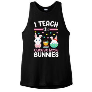 I Teach The Cutest Little Bunnies Teacher Easter Bunny Women Ladies PosiCharge Tri-Blend Wicking Tank