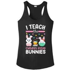 I Teach The Cutest Little Bunnies Teacher Easter Bunny Women Ladies PosiCharge Competitor Racerback Tank