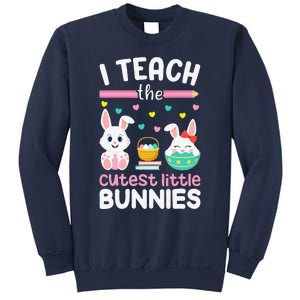 I Teach The Cutest Little Bunnies Teacher Easter Bunny Women Sweatshirt