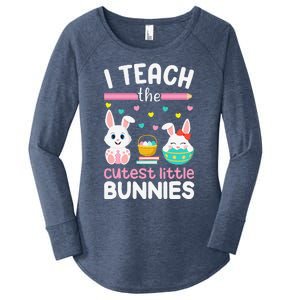 I Teach The Cutest Little Bunnies Teacher Easter Bunny Women Women's Perfect Tri Tunic Long Sleeve Shirt