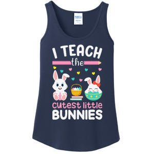 I Teach The Cutest Little Bunnies Teacher Easter Bunny Women Ladies Essential Tank