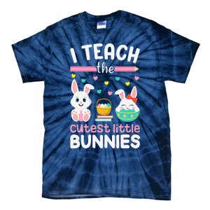 I Teach The Cutest Little Bunnies Teacher Easter Bunny Women Tie-Dye T-Shirt