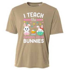 I Teach The Cutest Little Bunnies Teacher Easter Bunny Women Cooling Performance Crew T-Shirt