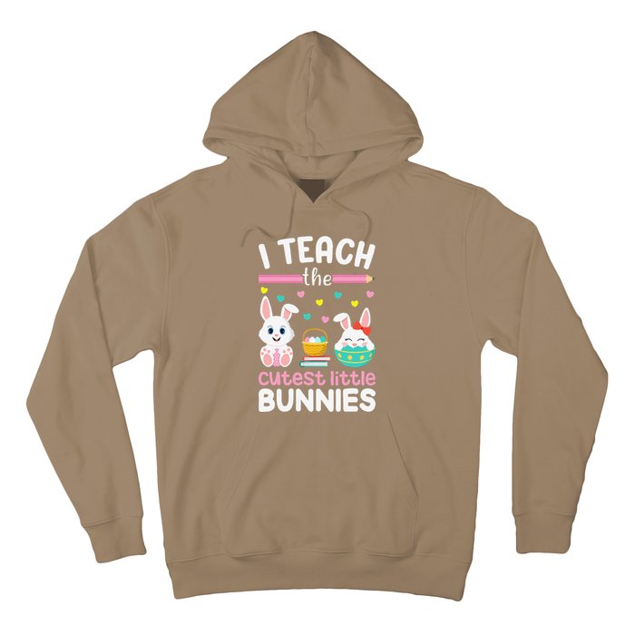 I Teach The Cutest Little Bunnies Teacher Easter Bunny Women Hoodie