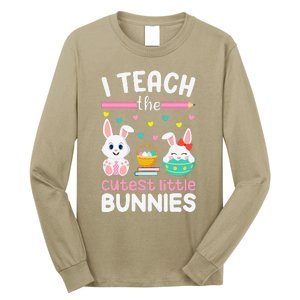 I Teach The Cutest Little Bunnies Teacher Easter Bunny Women Long Sleeve Shirt