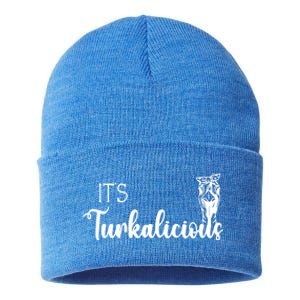 Its Turkalicious Thanksgiving Turkey Family Cute Gift Sustainable Knit Beanie