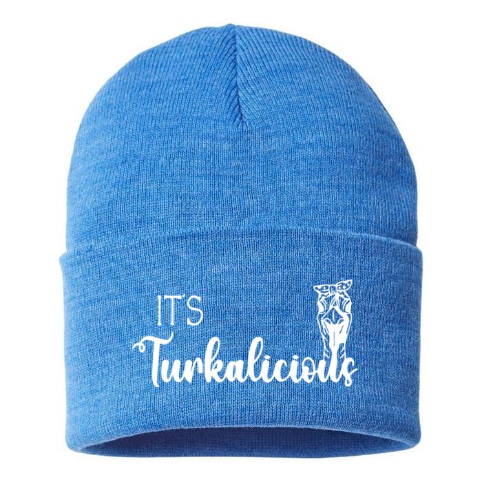 Its Turkalicious Thanksgiving Turkey Family Cute Gift Sustainable Knit Beanie