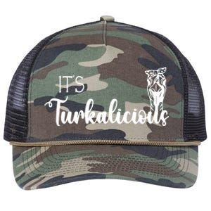 Its Turkalicious Thanksgiving Turkey Family Cute Gift Retro Rope Trucker Hat Cap