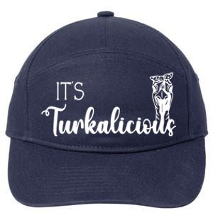 Its Turkalicious Thanksgiving Turkey Family Cute Gift 7-Panel Snapback Hat