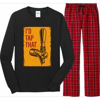 ID Tap That Funny Retro Vintage Beer Gift For Long Sleeve Pajama Set