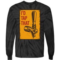 ID Tap That Funny Retro Vintage Beer Gift For Tie-Dye Long Sleeve Shirt