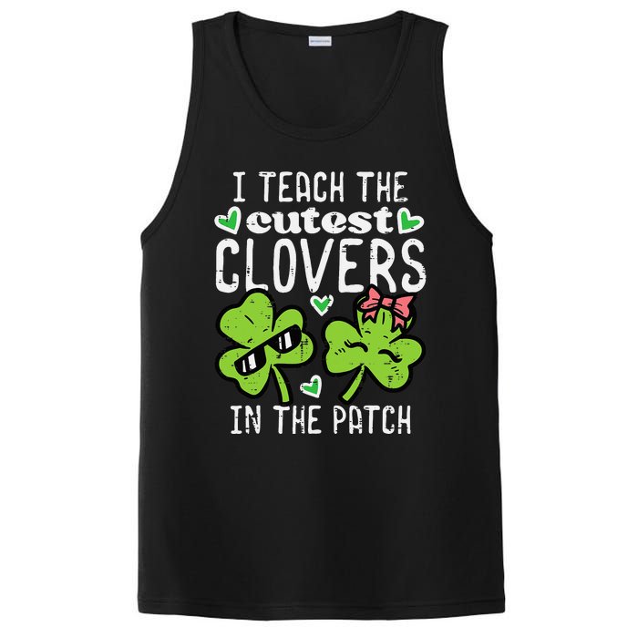 I Teach The Cutest Clovers In Patch St Patricks Day Teacher PosiCharge Competitor Tank