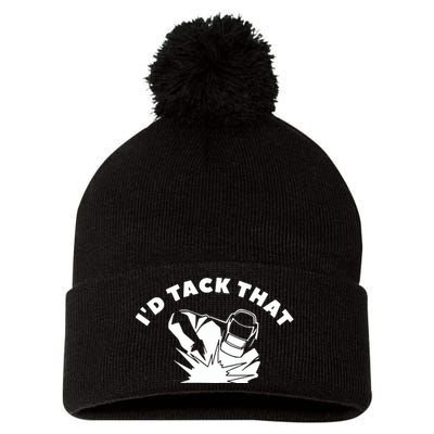 I'd Tack That Welder's Pom Pom 12in Knit Beanie