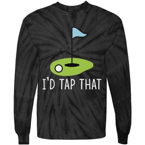 ID Tap That Sarcasm Gag Funny Best Golf Joke Fathers Day Tie-Dye Long Sleeve Shirt