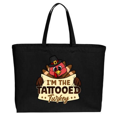 Im The Tattooed Turkey Family Matching Thanksgiving Funny Gift Cotton Canvas Jumbo Tote