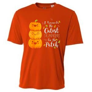 I Teach The Cutest Pumpkins In The Patch Teacher Halloween Cooling Performance Crew T-Shirt