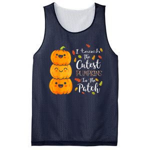 I Teach The Cutest Pumpkins In The Patch Teacher Halloween Mesh Reversible Basketball Jersey Tank