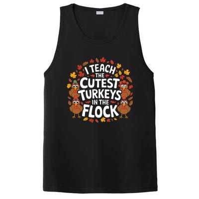 I Teach The Cutest Turkeys Thanksgiving Fall Teacher Wo PosiCharge Competitor Tank