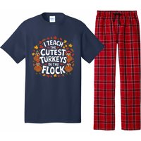 I Teach The Cutest Turkeys Thanksgiving Fall Teacher Wo Pajama Set