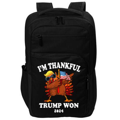 IM Thankful Trump Won Thanksgiving Trump Autumn Turkey 2024 Impact Tech Backpack