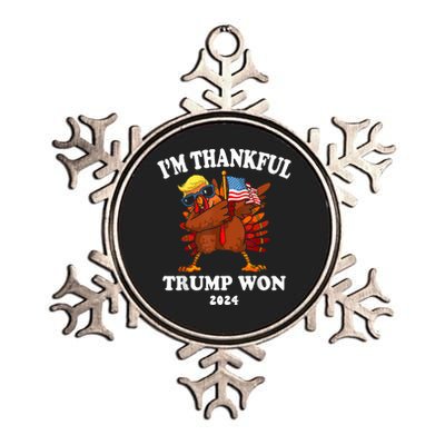 IM Thankful Trump Won Thanksgiving Trump Autumn Turkey 2024 Metallic Star Ornament