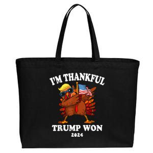 IM Thankful Trump Won Thanksgiving Trump Autumn Turkey 2024 Cotton Canvas Jumbo Tote