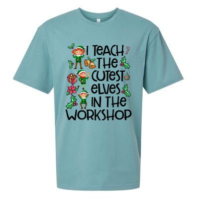 I Teach The Cutest In The Workshop Cute Gift Teacher Christmas Gift Sueded Cloud Jersey T-Shirt