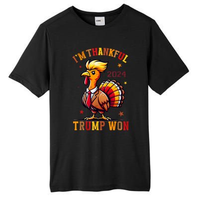 IM Thankful Trump Won 2024 Took American Back Thanksgiving Tall Fusion ChromaSoft Performance T-Shirt