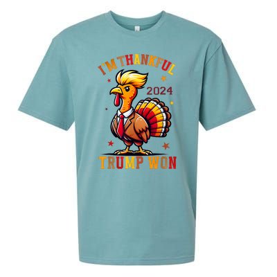 IM Thankful Trump Won 2024 Took American Back Thanksgiving Sueded Cloud Jersey T-Shirt