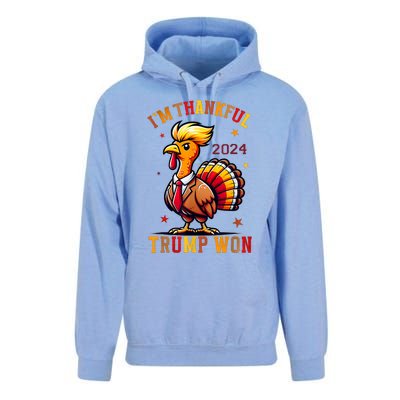 IM Thankful Trump Won 2024 Took American Back Thanksgiving Unisex Surf Hoodie