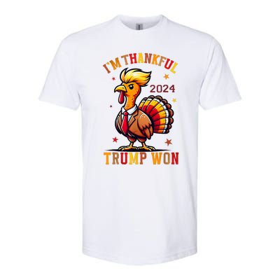 IM Thankful Trump Won 2024 Took American Back Thanksgiving Softstyle CVC T-Shirt